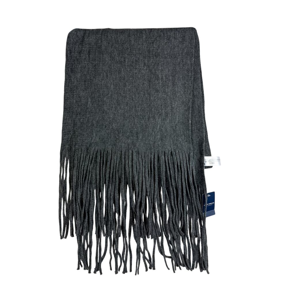 NWT Lucky Brand Fringe Unisex Gray Scarf Polyester Acrylic - One Size